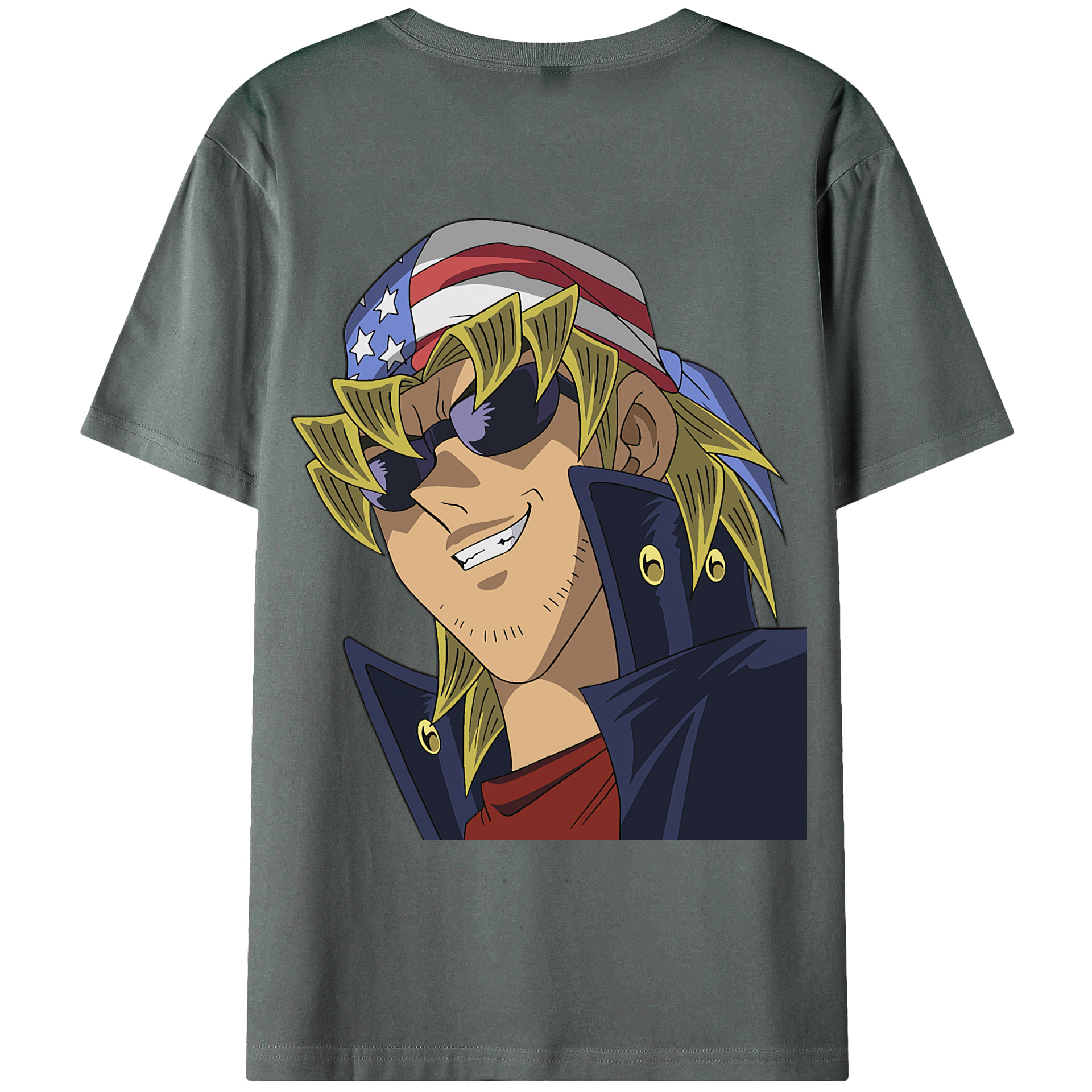 （画像用） 遊☆戯☆王 Yu-Gi-Oh! 綿100％ メンズ半袖Tシャツ（バックプリント） 通気性